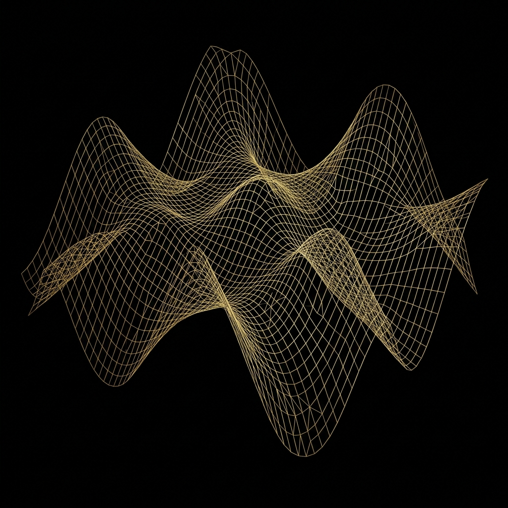 Pure mathematical 3D optimization surface manifold wireframe